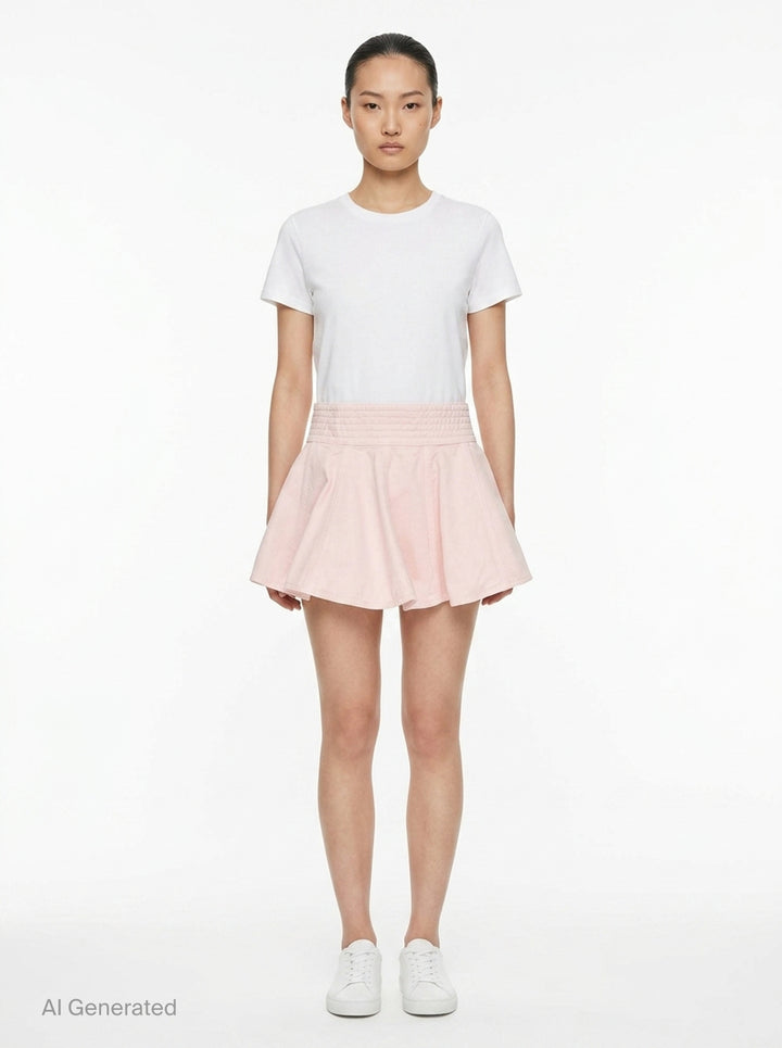 Peplum Tinted Denim Skirt | Alaïa | Club21 - front