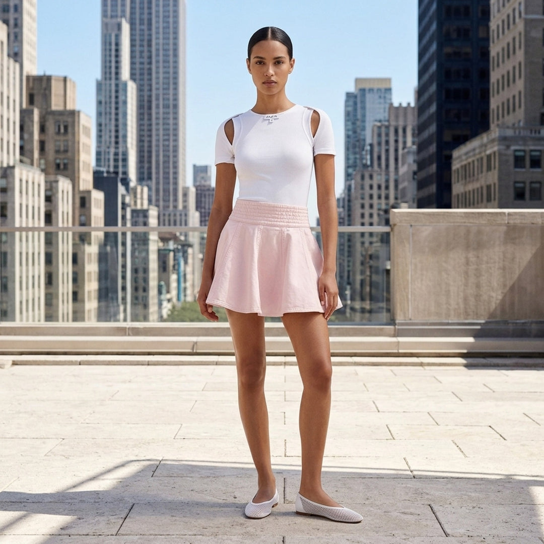 Peplum Tinted Denim Skirt | Alaïa | Club21 - lifestyle