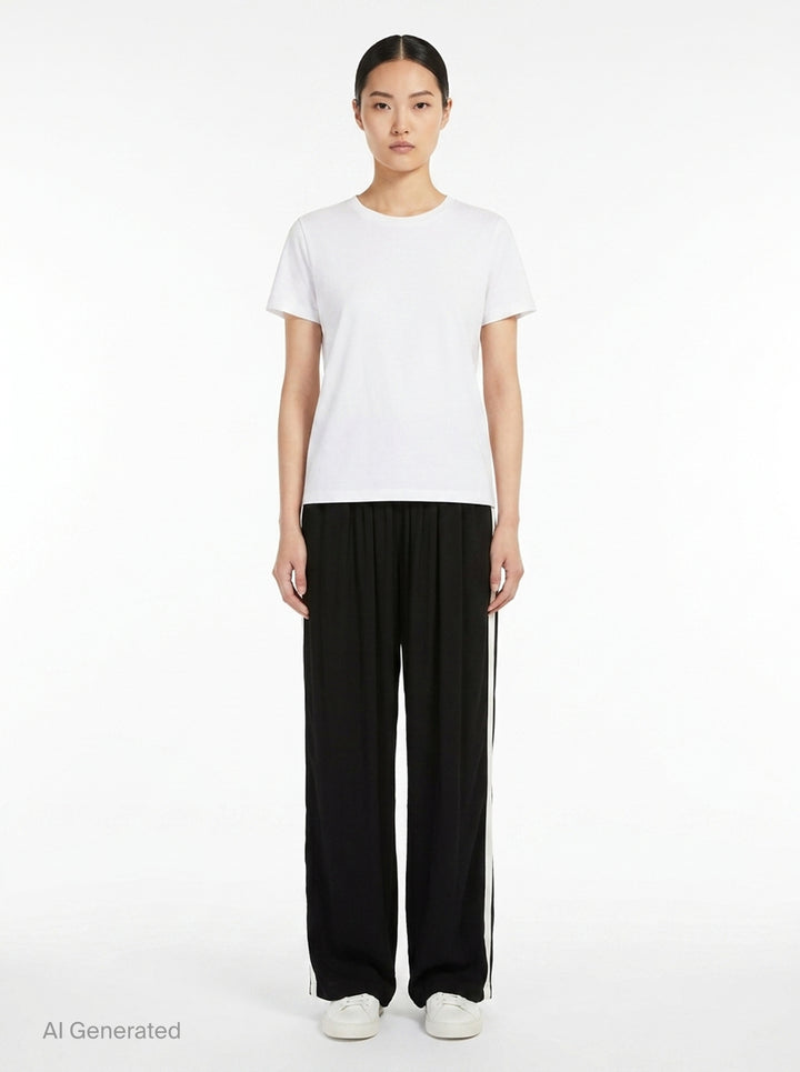 Straight Viscose Cady Pants | Alaïa | Club21 - front