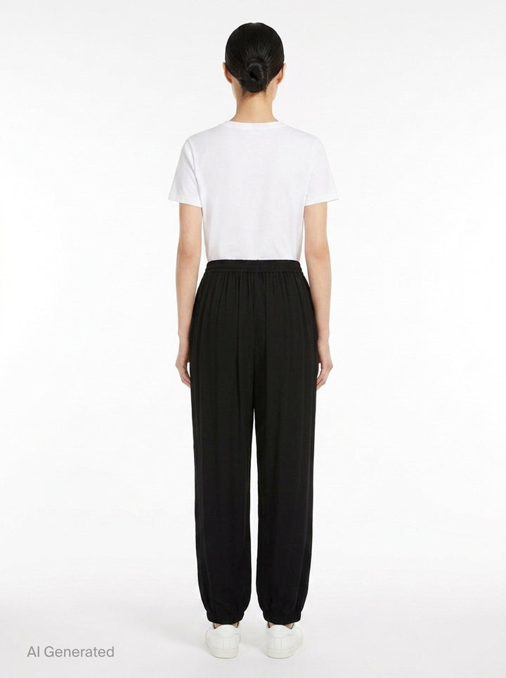 Straight Viscose Cady Pants | Alaïa | Club21 - back