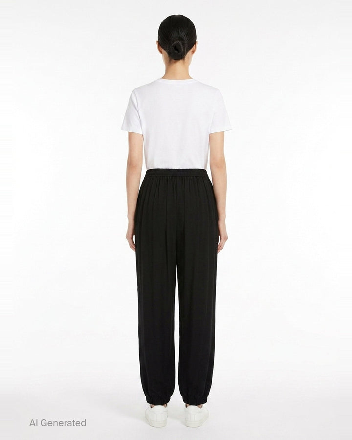 Straight Viscose Cady Pants | Alaïa | Club21 - back