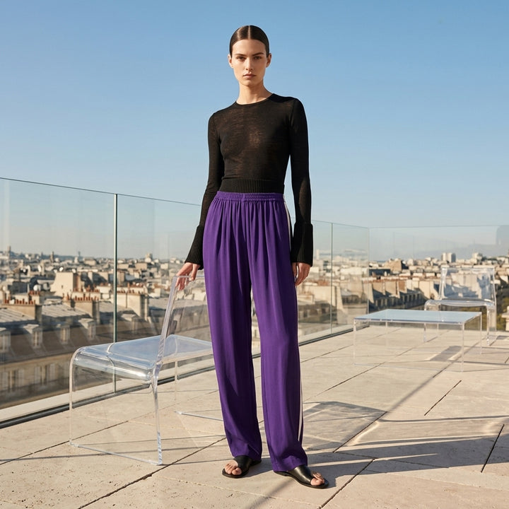 Straight Viscose Cady Pants | Alaïa | Club21 - lifestyle