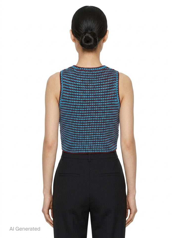 Striped Crochet Crop Tank Top | Alaïa | Club21 - back