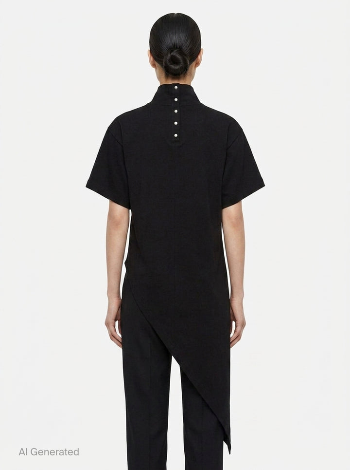 Triangle Asymmetric Cotton Jersey Tee | Alaïa | Club21 - back