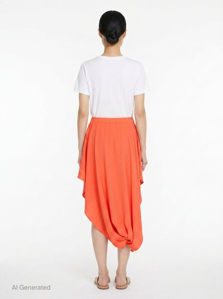 Viscose Cady Peek Skirt | Alaïa | Club21 - back