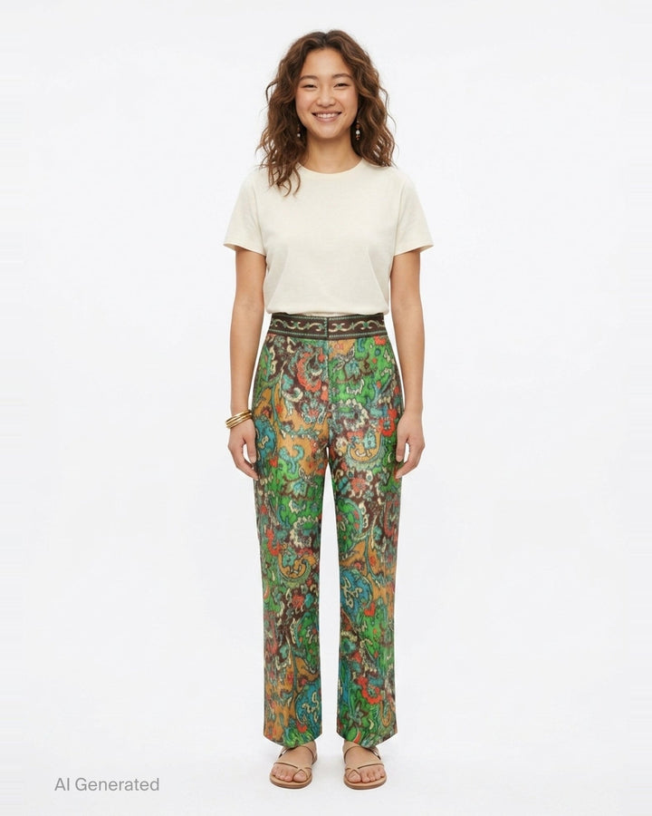 Charlotte Paisley Print Pants | Alemais | Club21 - front