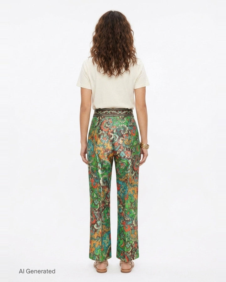 Charlotte Paisley Print Pants | Alemais | Club21 - back