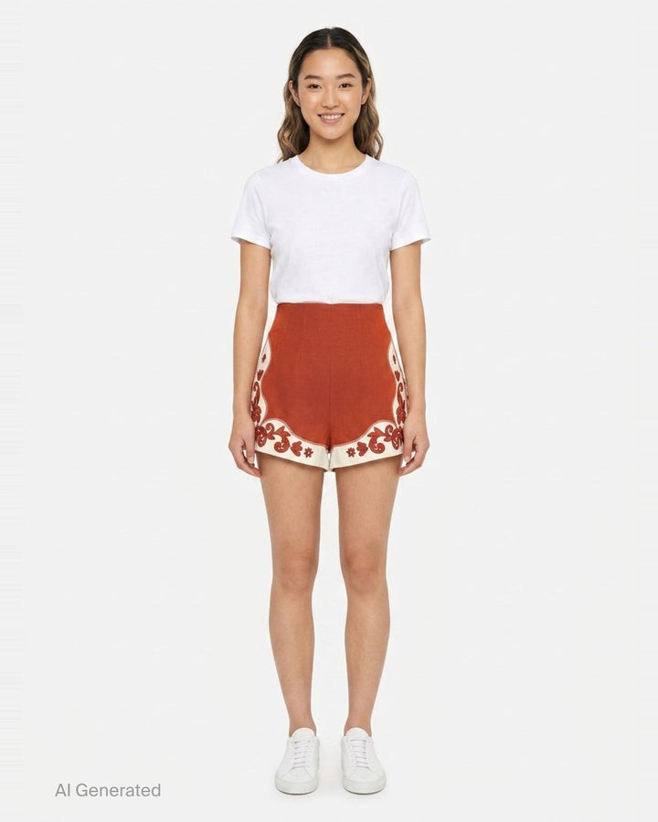 Duke Embroidered Shorts | Alemais | Club21 - front