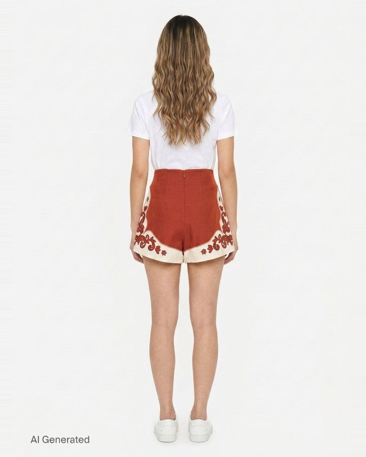 Duke Embroidered Shorts | Alemais | Club21 - back