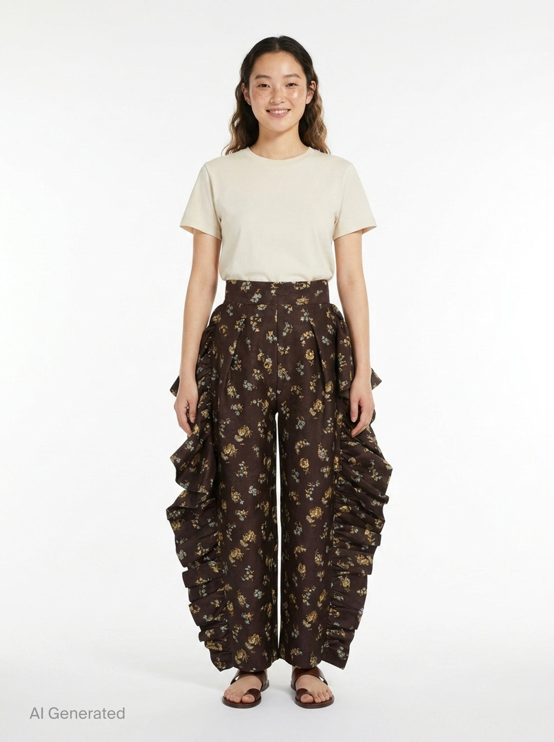 Lilah Floral Ruffle Pants | Alemais | Club21 - front