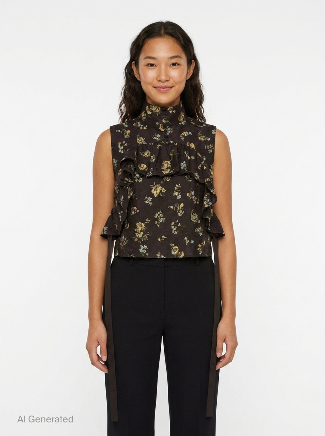 Lilah Ruffled Floral Top | Alemais | Club21 - front