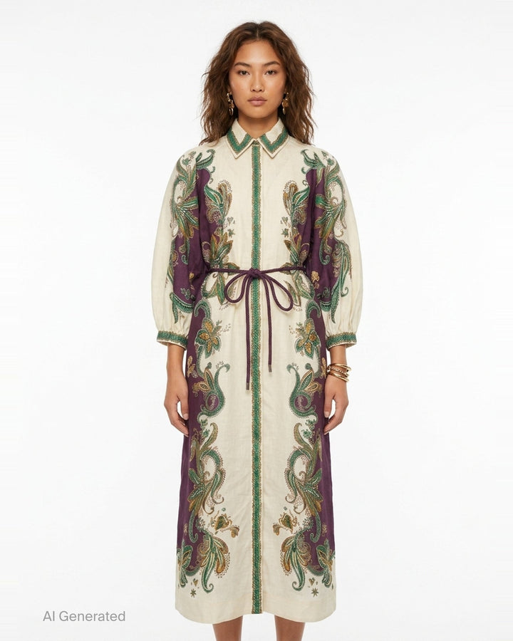 Ruthie Paisley Shirtdress | Alemais | Club21 - front