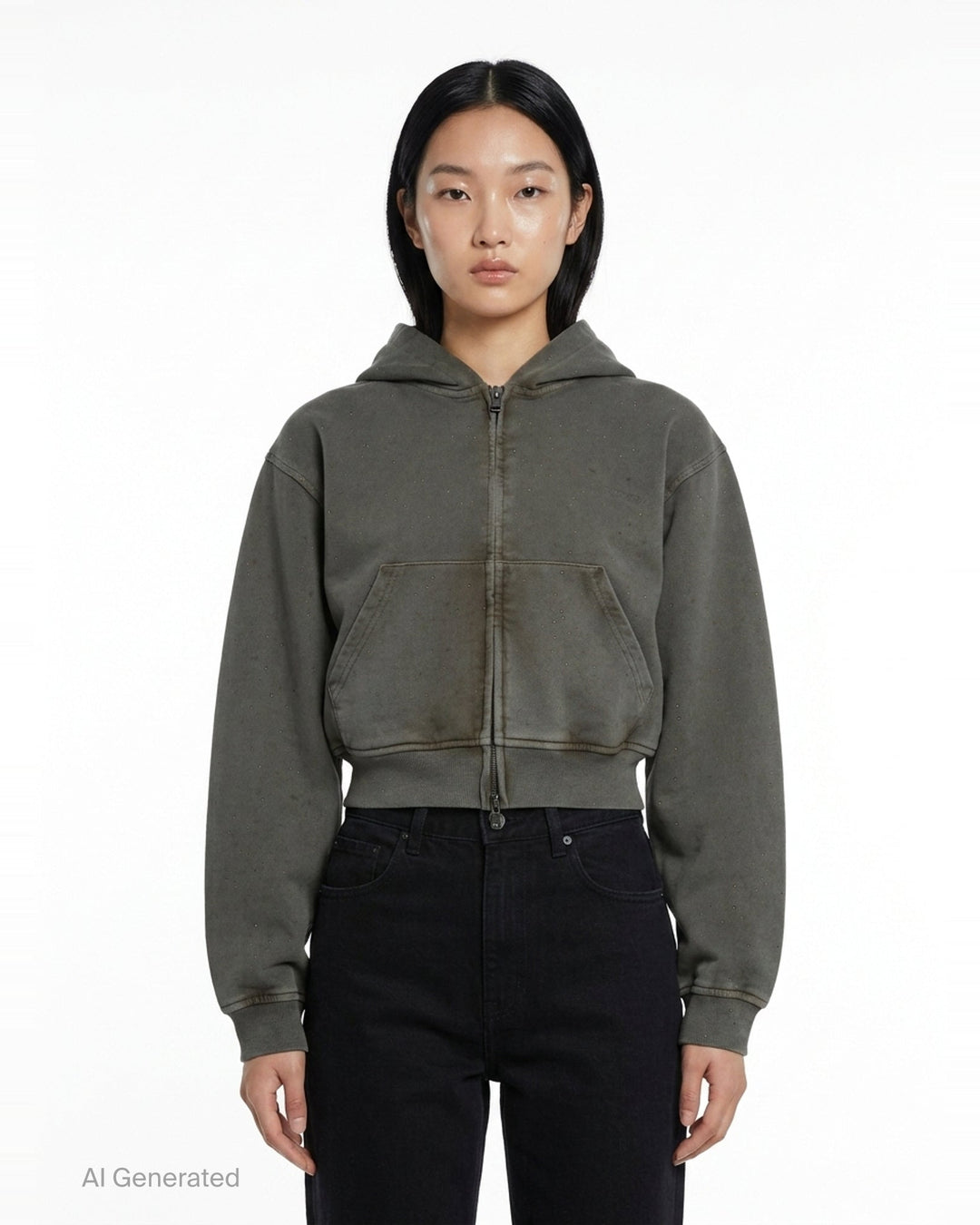 Allover Hotfix Zip-Up Hoodie | Alexander Wang | Club21 - front