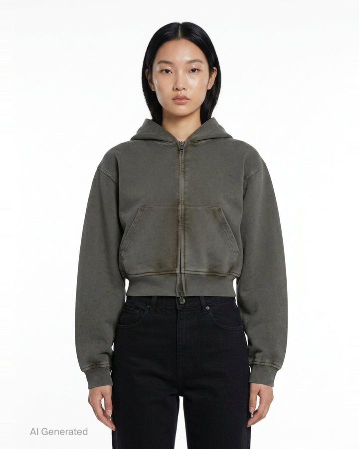 Allover Hotfix Zip-Up Hoodie | Alexander Wang | Club21 - front