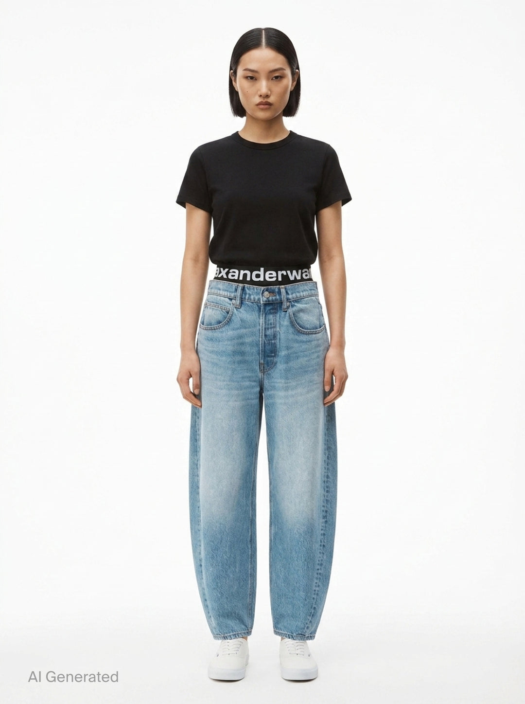 Blow Up Logo Waistband Jeans | Alexander Wang | Club21 - front