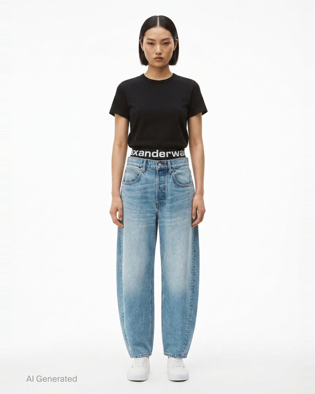 Blow Up Logo Waistband Jeans | Alexander Wang | Club21 - front