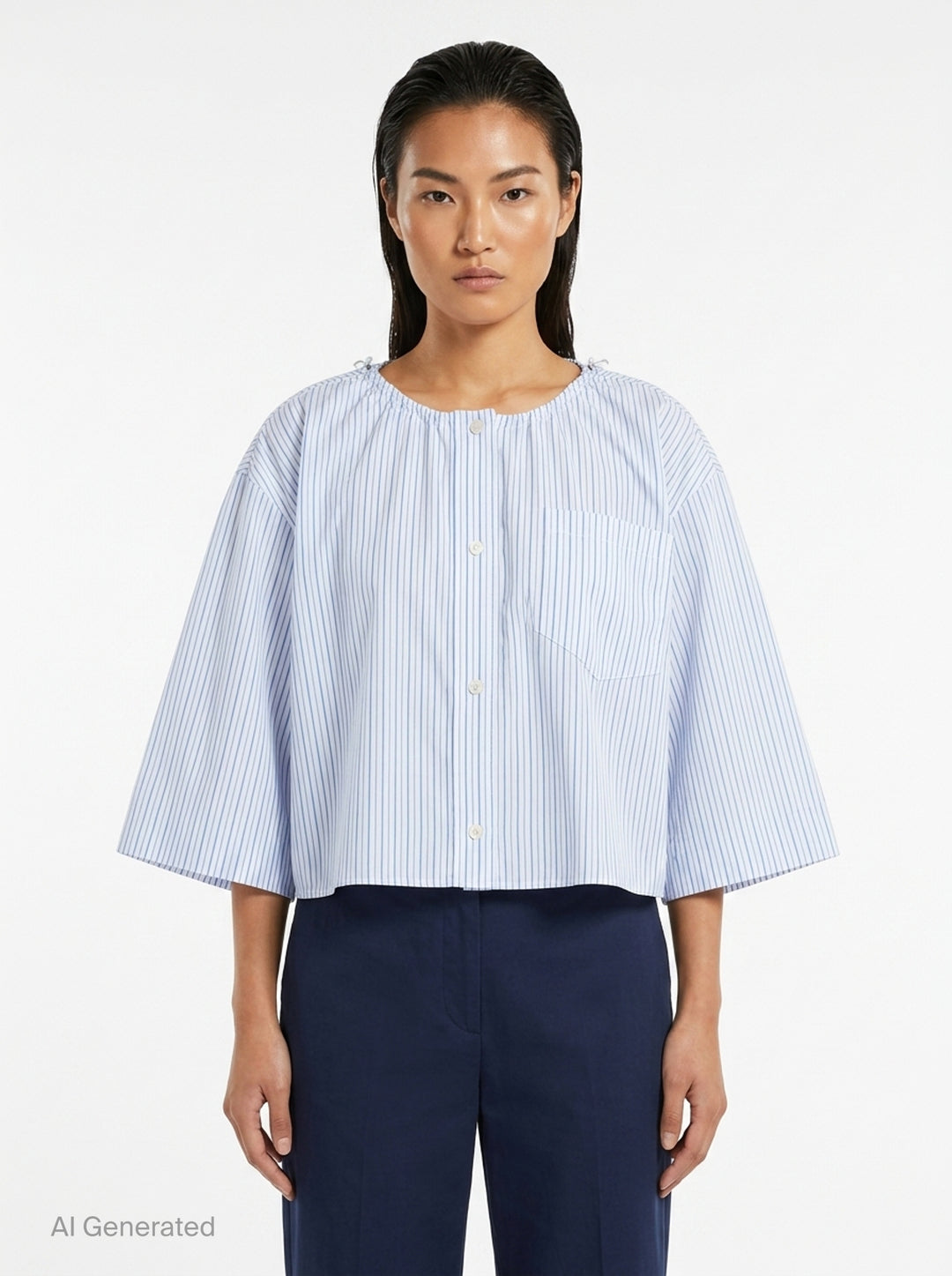 Cropped Bungee Neck Shirt | Alexander Wang | Club21 - front