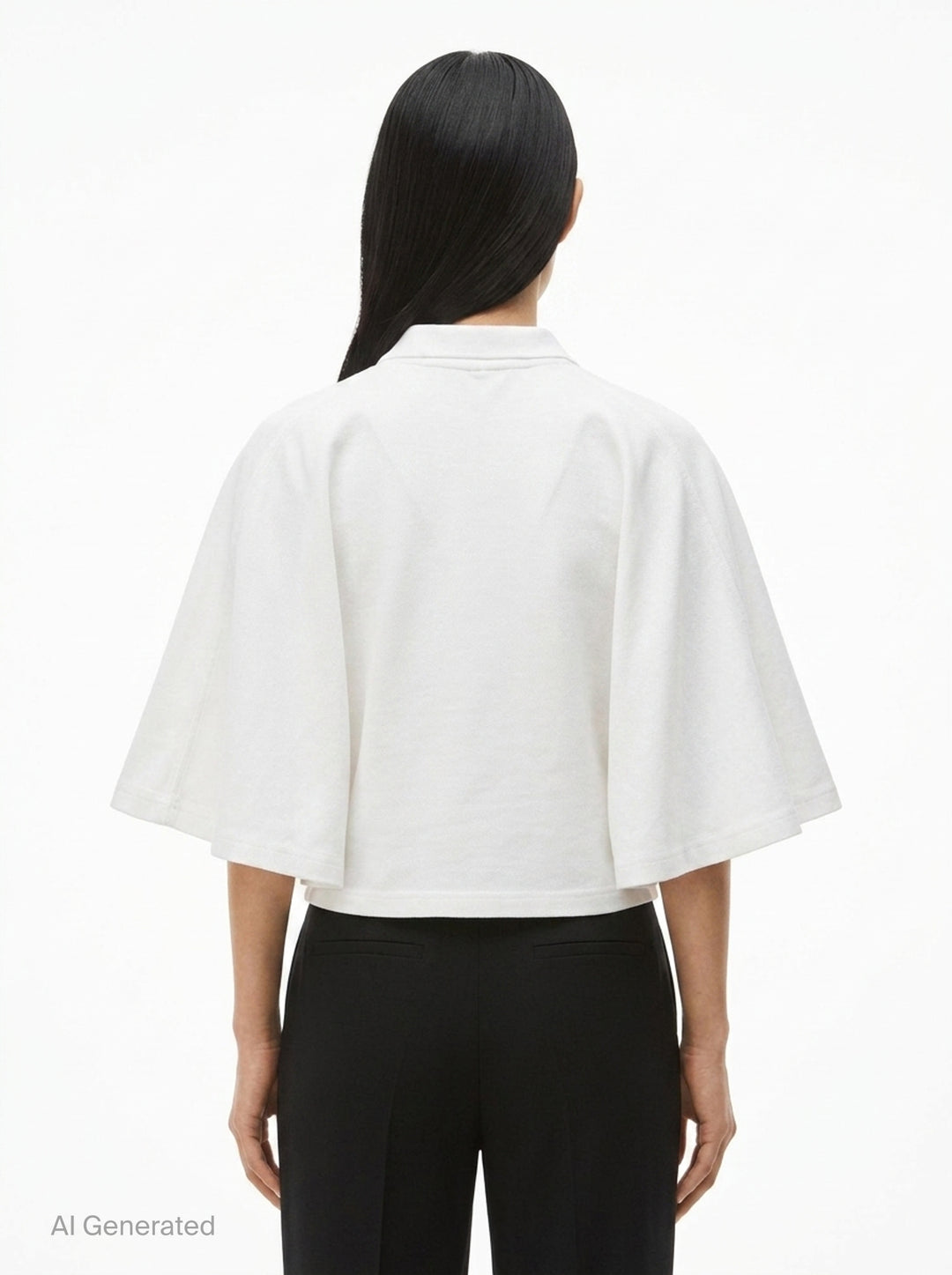 Fitted Polo with Draped Sleeves | Alexander Wang | Club21 - back