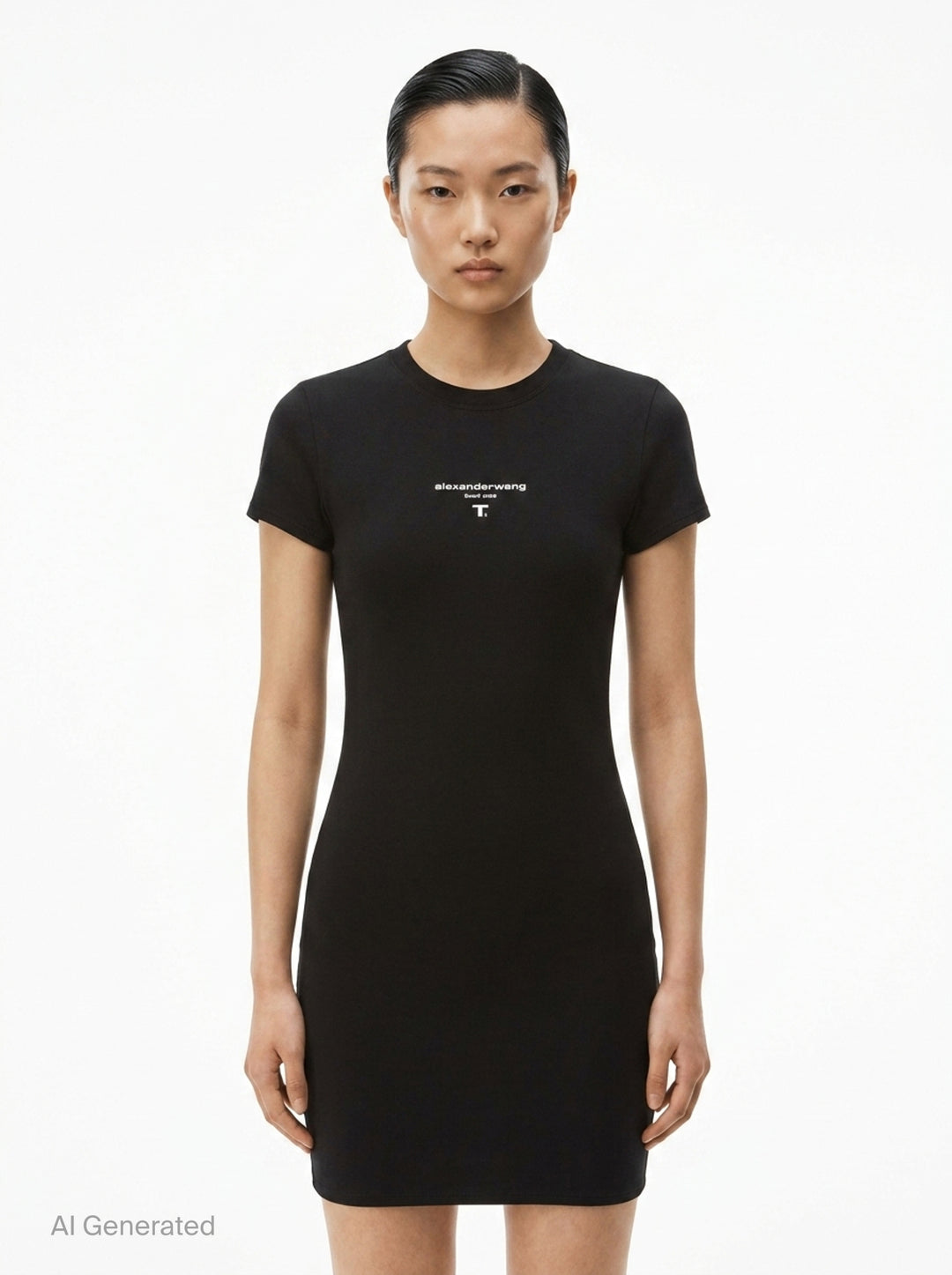 Fitted Short Sleeve Mini Dress | Alexander Wang | Club21 - front