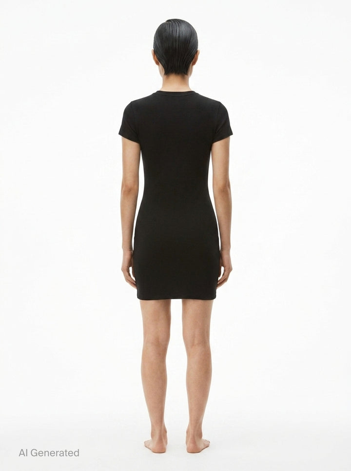 Fitted Short Sleeve Mini Dress | Alexander Wang | Club21 - back