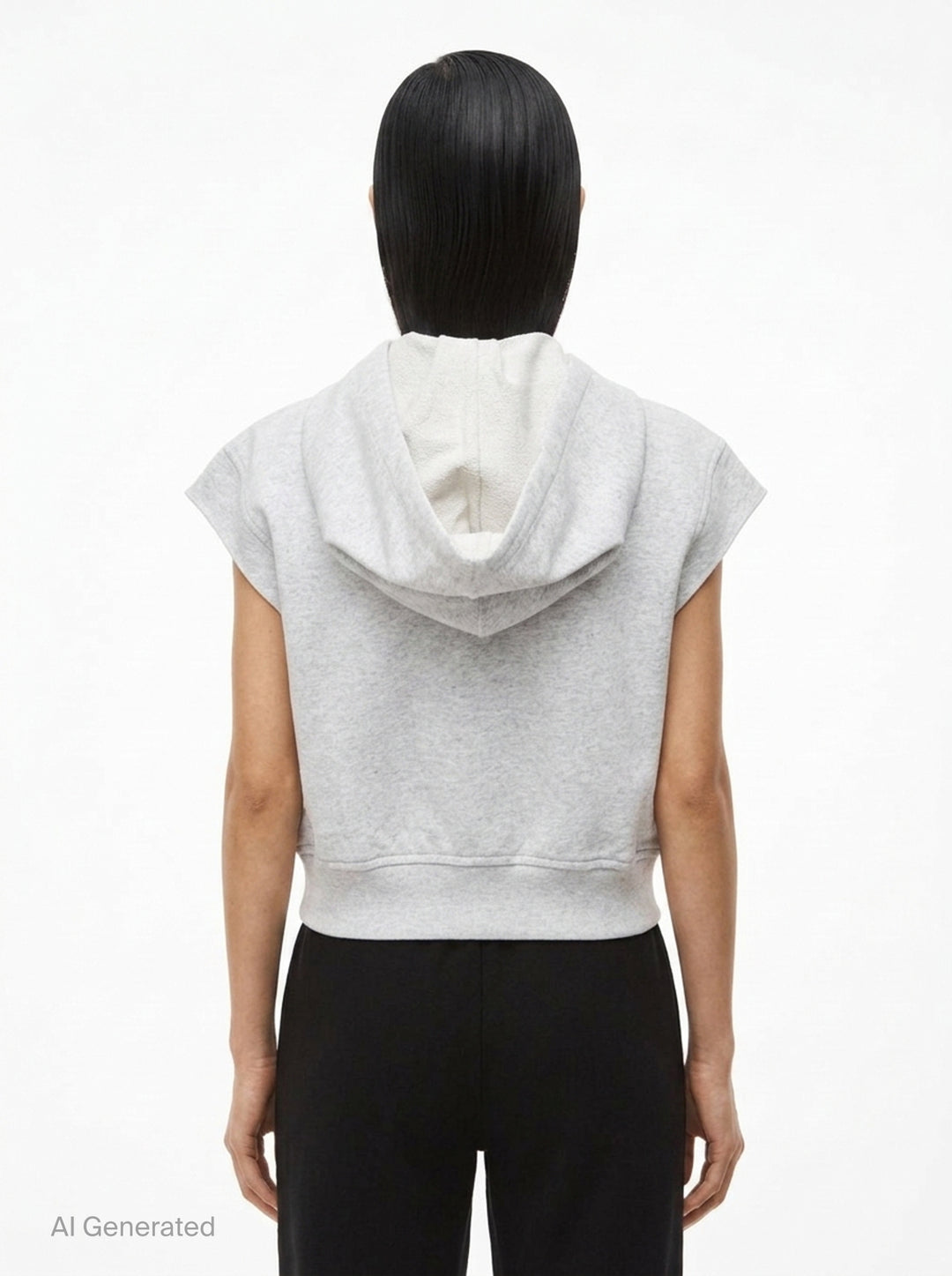 Fitted Zip Short Sleeve Hoodie | Alexander Wang | Club21 - back