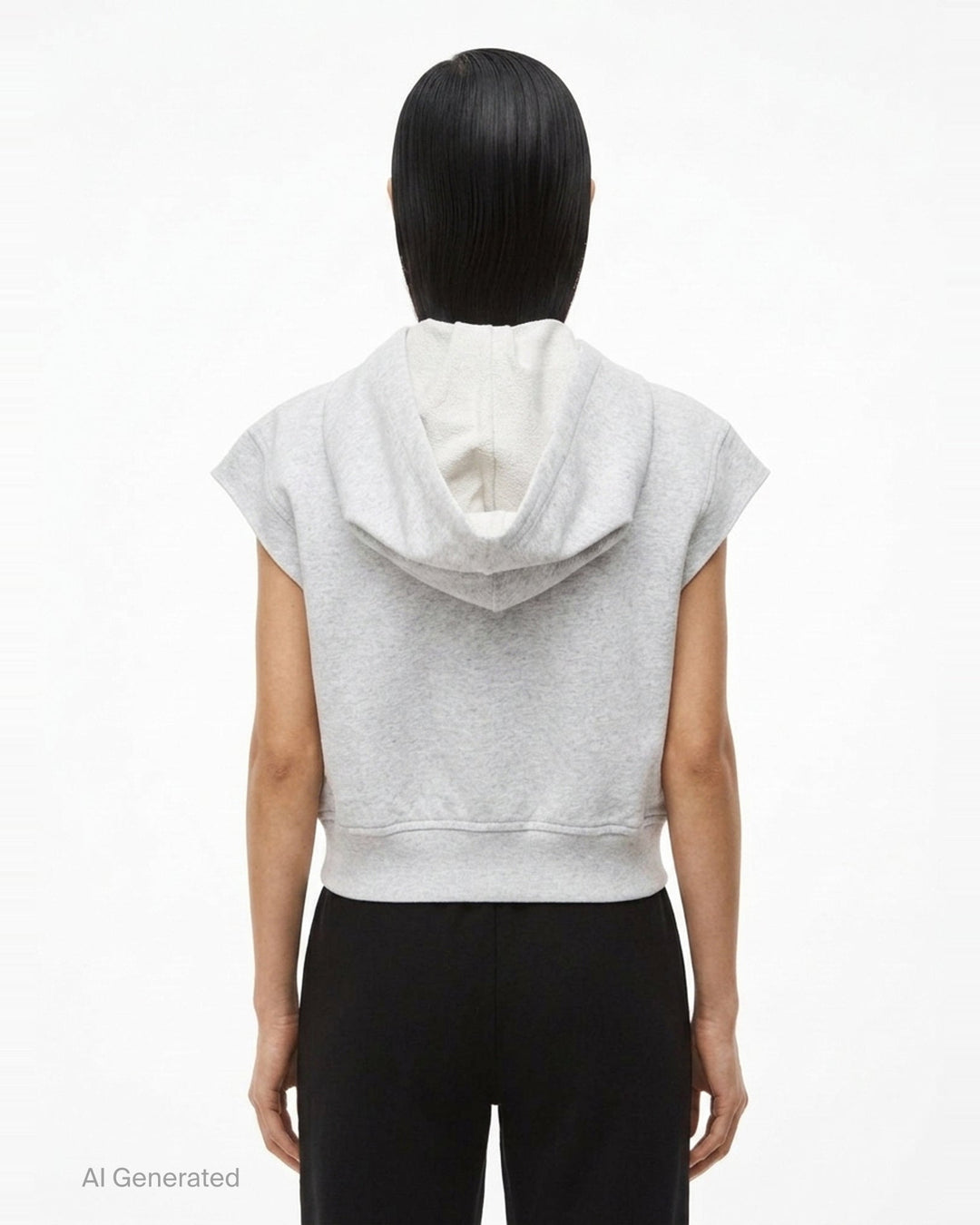 Fitted Zip Short Sleeve Hoodie | Alexander Wang | Club21 - back