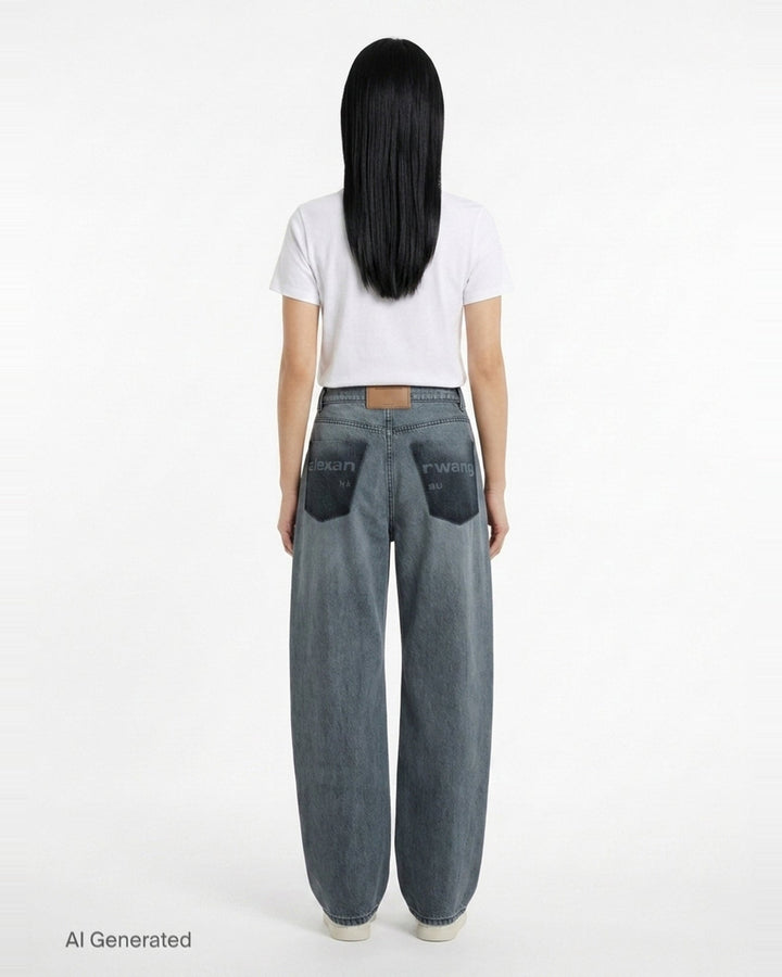 Float Logo Shadow Pocket Jeans | Alexander Wang | Club21 - back