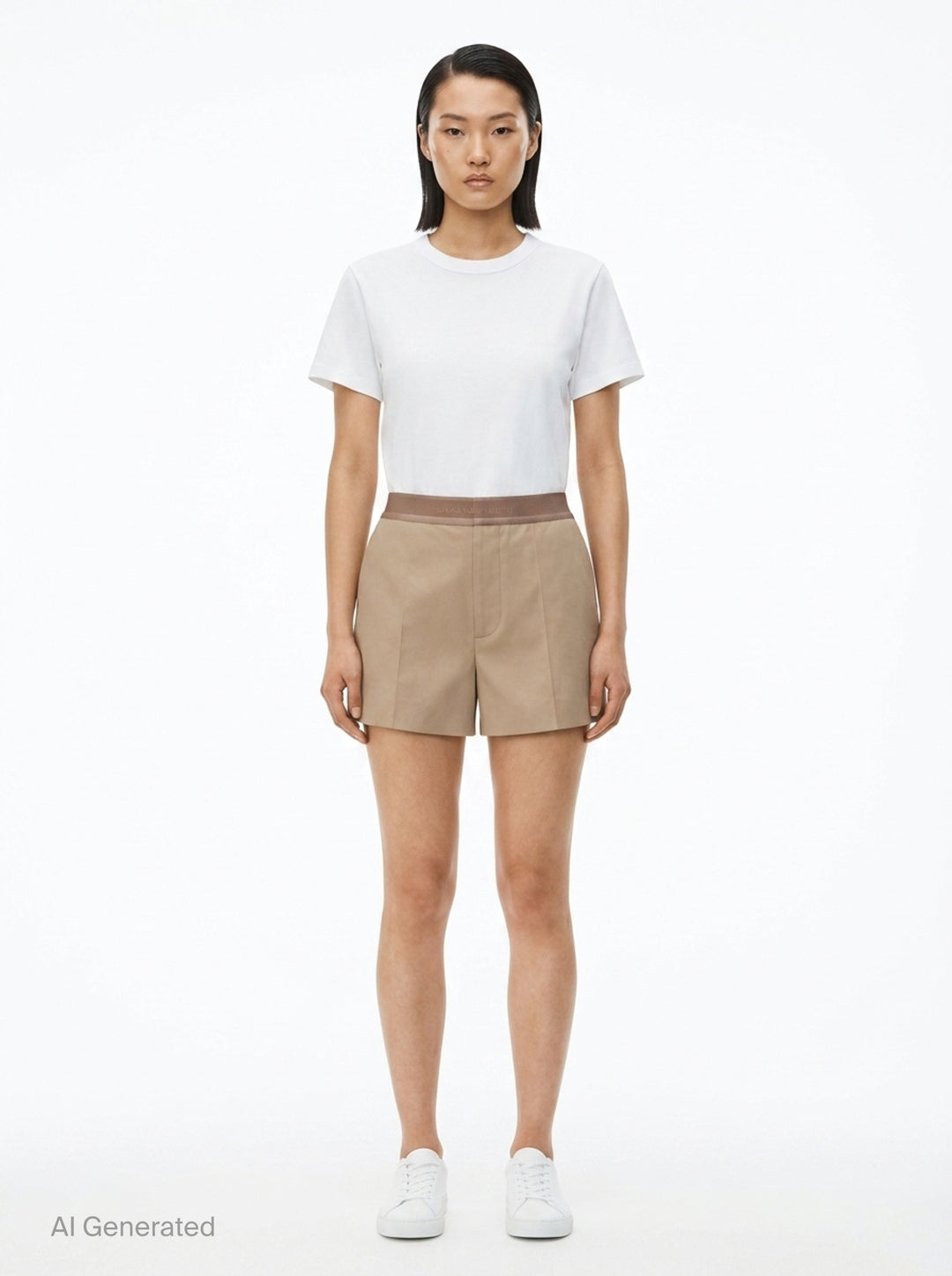 High-Rise Mini Shorts With Logo | Alexander Wang | Club21 - front
