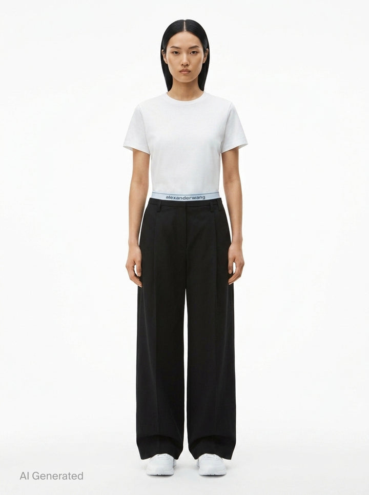High-Rise Tailored Pants | Alexander Wang | Club21 - front
