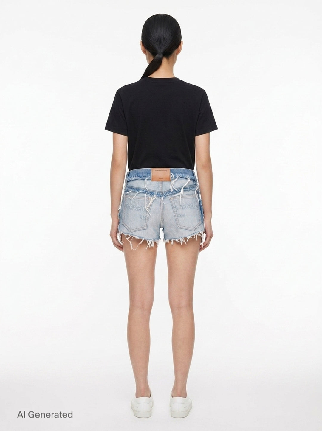 Inverted Mid Rise Shorts | Alexander Wang | Club21 - back