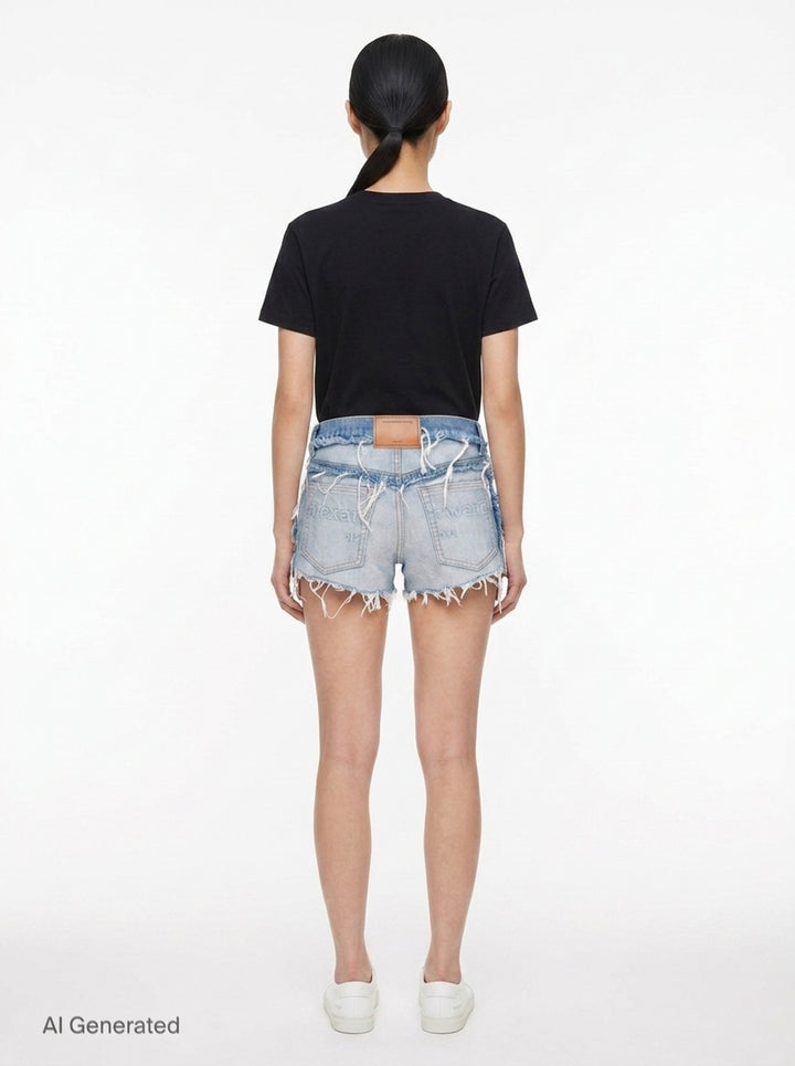 Inverted Mid Rise Shorts | Alexander Wang | Club21 - back