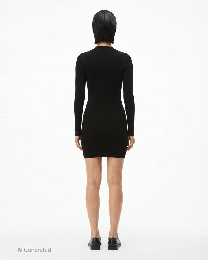 Long Sleeve Crew Neck Dress | Alexander Wang | Club21 - back