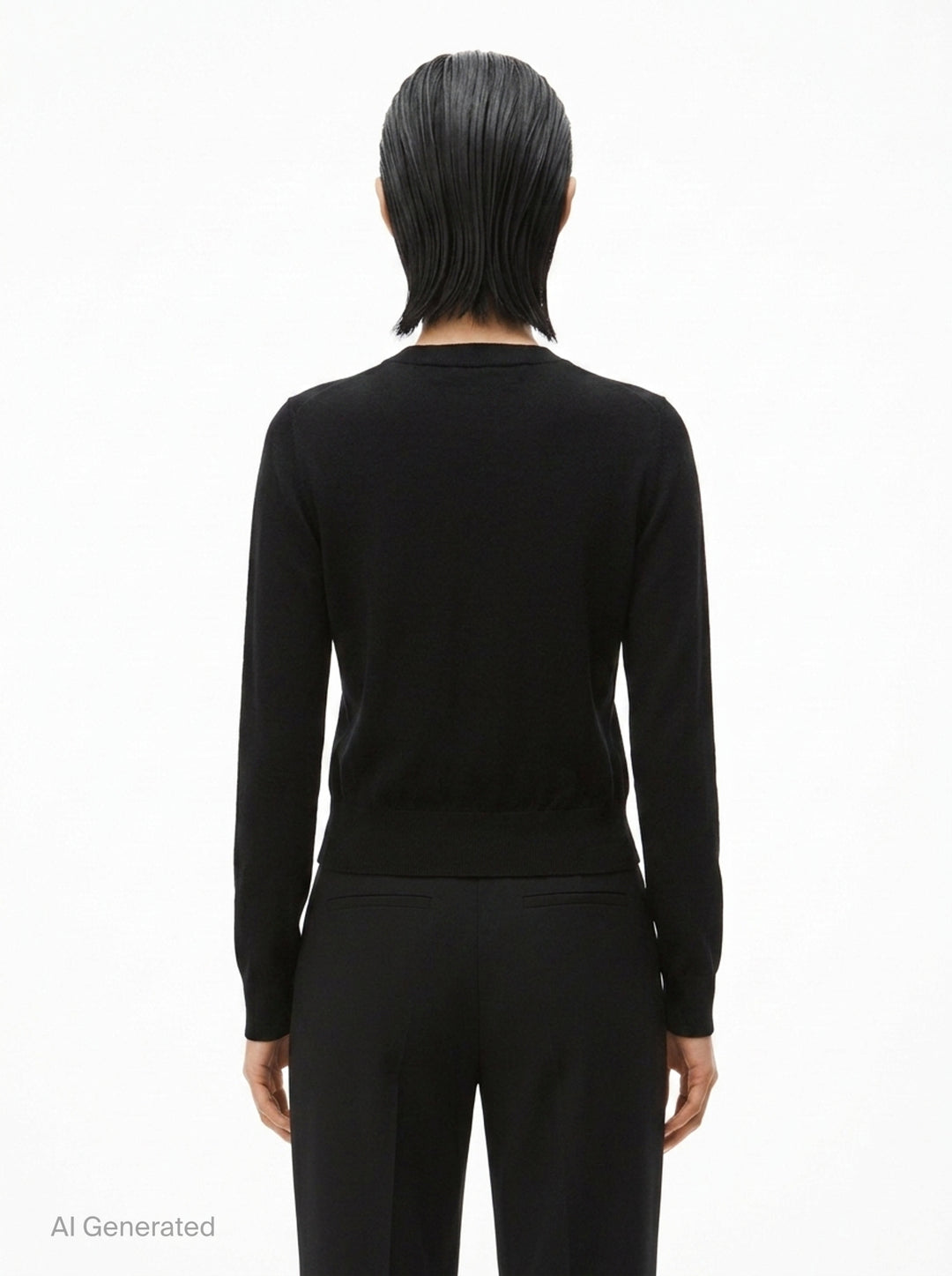 Long Sleeve Crewneck Hotfix Cardigan | Alexander Wang | Club21 - back