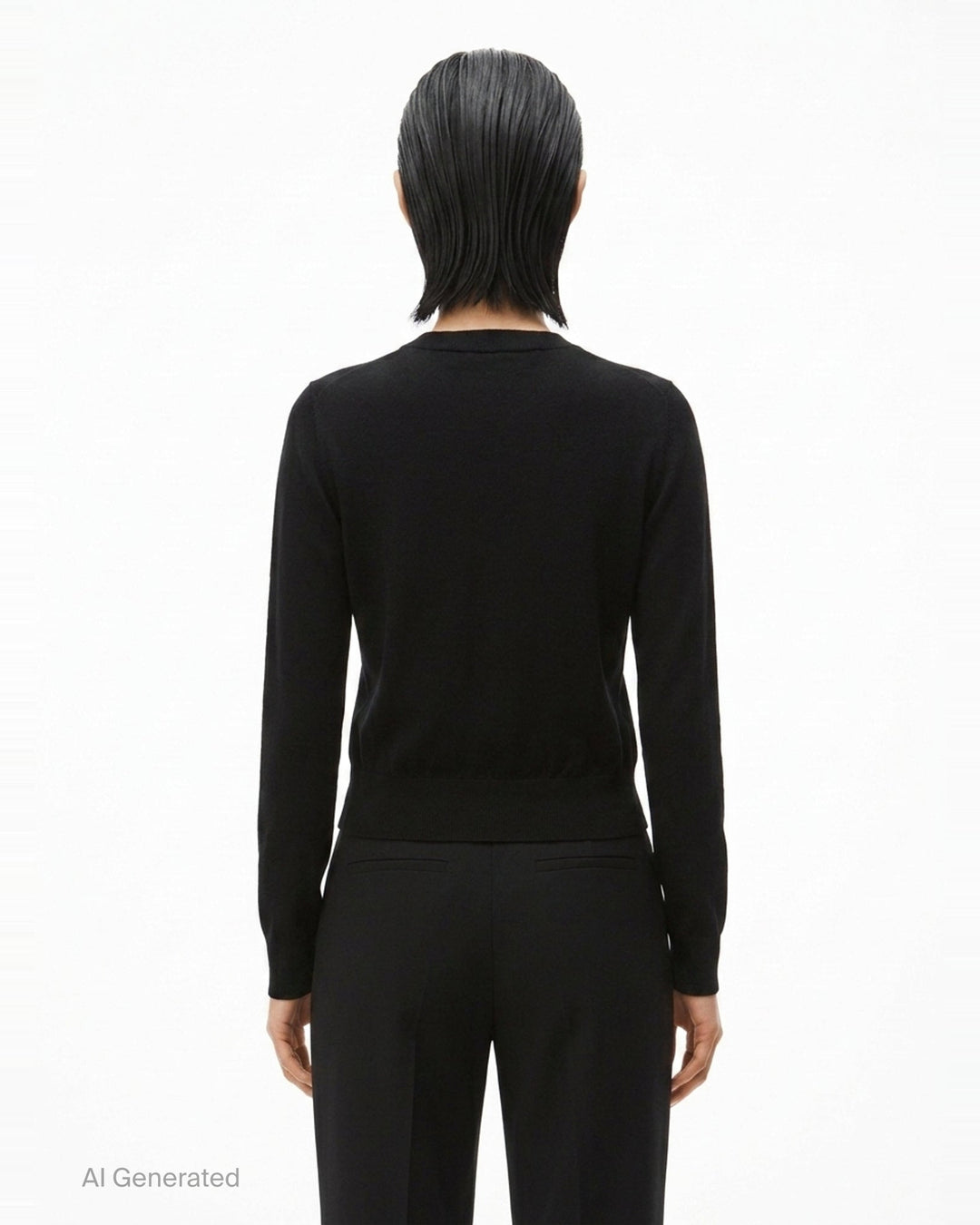 Long Sleeve Crewneck Hotfix Cardigan | Alexander Wang | Club21 - back