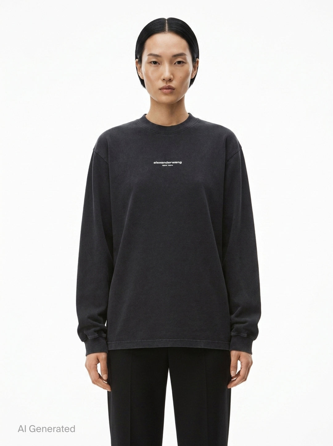 Long Sleeve Logo Print Tee | Alexander Wang | Club21 - front