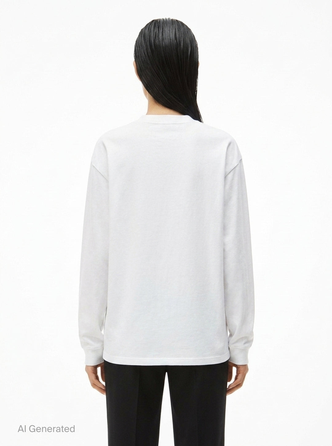 Long Sleeve Logo Print Tee | Alexander Wang | Club21 - back