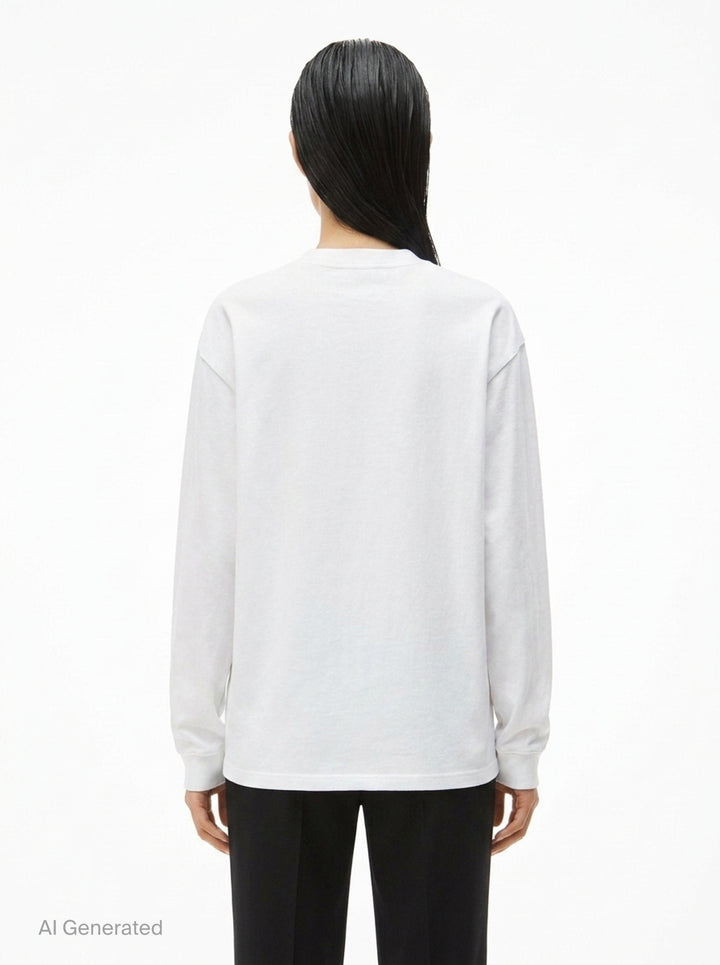 Long Sleeve Logo Print Tee | Alexander Wang | Club21 - back