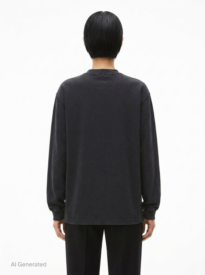 Long Sleeve Logo Print Tee | Alexander Wang | Club21 - back
