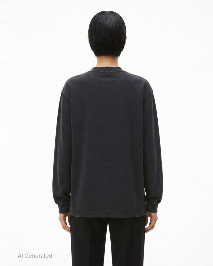 Long Sleeve Logo Print Tee | Alexander Wang | Club21 - back