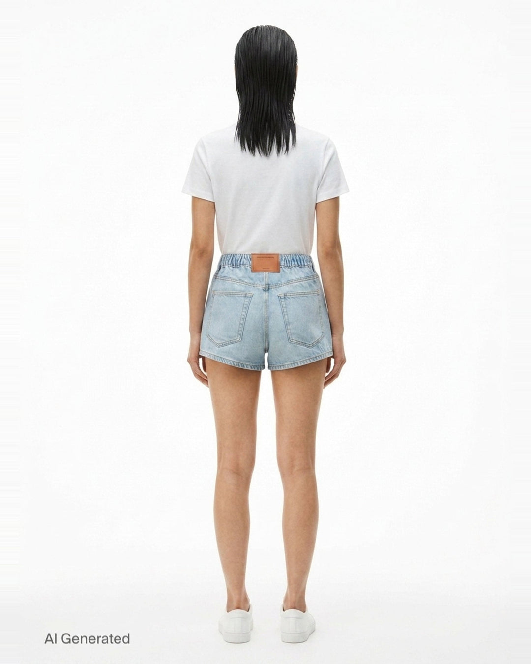 Marathon Rhinestone Denim Shorts | Alexander Wang | Club21 - back