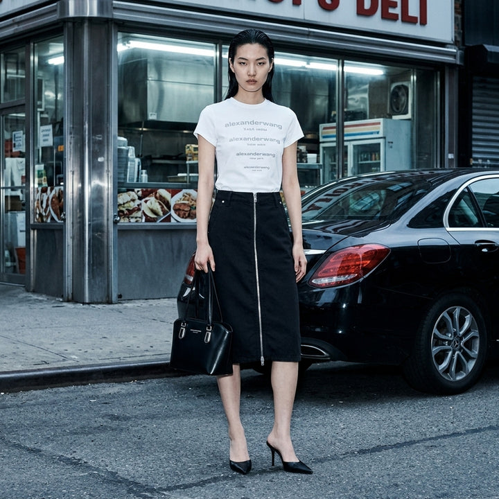 Mid-Rise Midi Zip Skort | Alexander Wang | Club21 - lifestyle