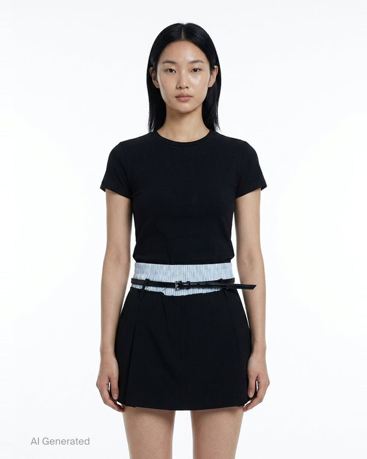 Mid-Rise Pleated Shorts | Alexander Wang | Club21 - front