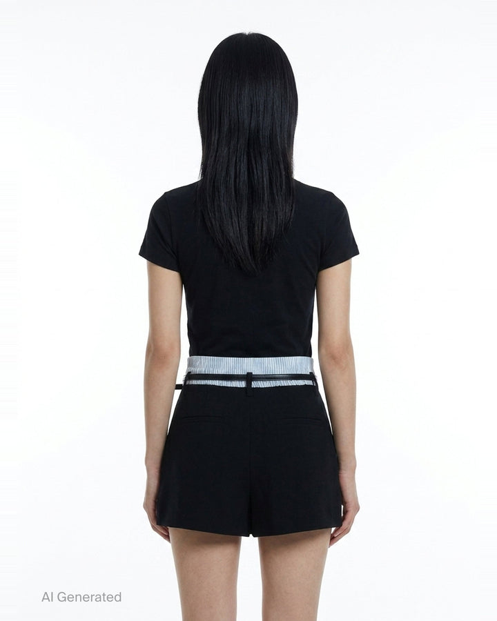 Mid-Rise Pleated Shorts | Alexander Wang | Club21 - back