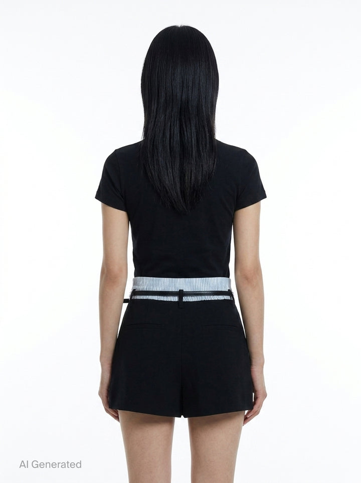 Mid-Rise Pleated Shorts | Alexander Wang | Club21 - back