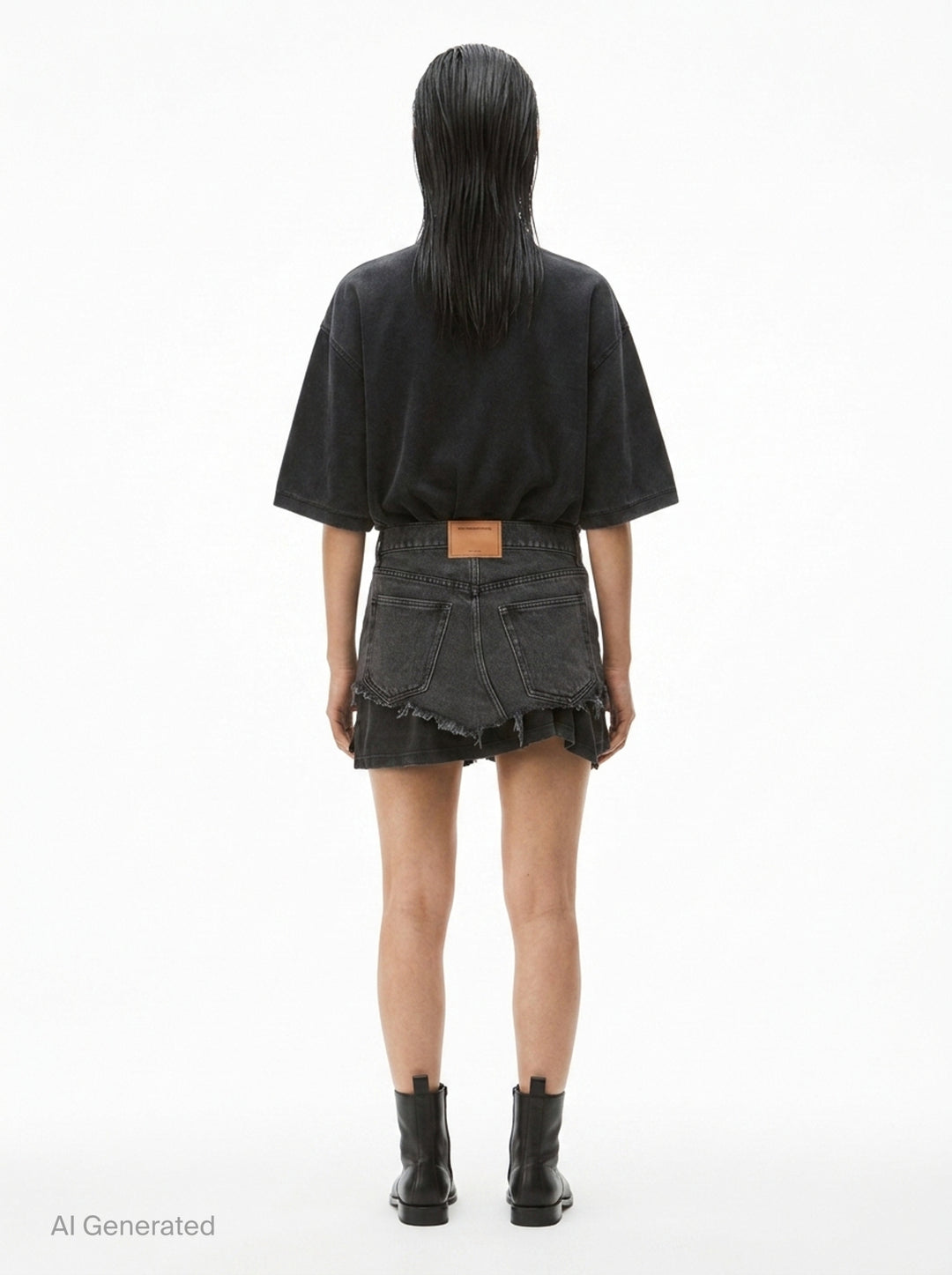 Pre-Styled Denim Polo Dress | Alexander Wang | Club21 - back