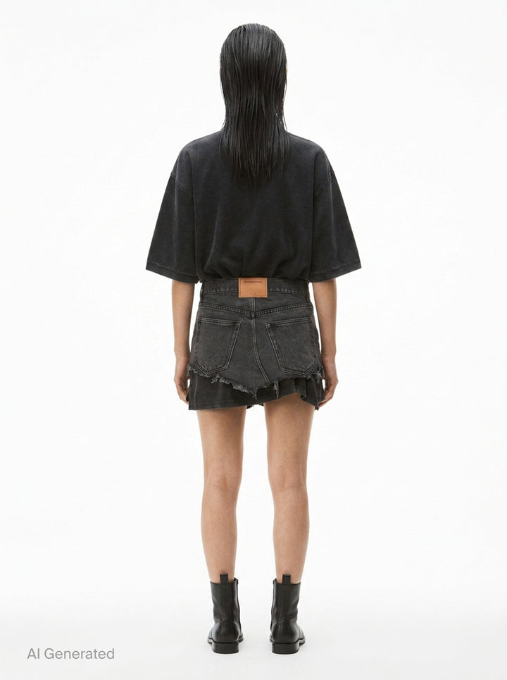 Pre-Styled Denim Polo Dress | Alexander Wang | Club21 - back