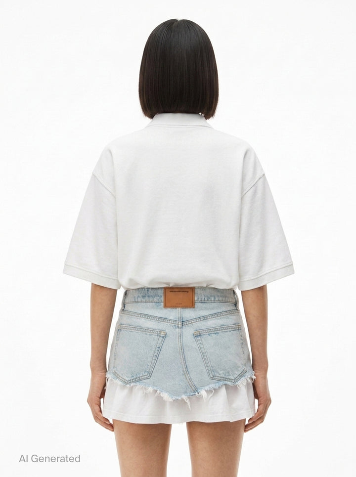 Pre-Styled Denim Polo Dress | Alexander Wang | Club21 - back