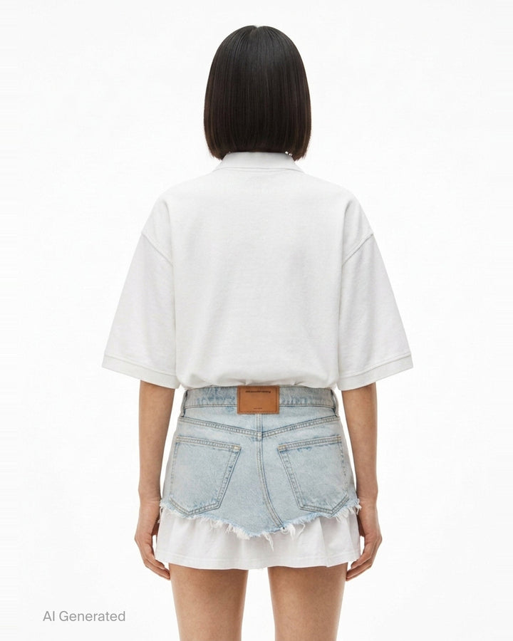 Pre-Styled Denim Polo Dress | Alexander Wang | Club21 - back