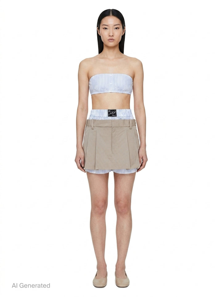 Pre-Styled Pleated Skort | Alexander Wang | Club21 - front
