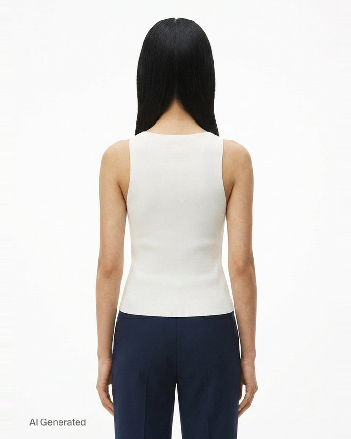 Racer Tank With Jacquard Logo | Alexander Wang | Club21 - back